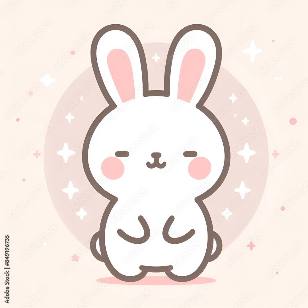 a smiling white rabbit cartoon character a smiling white rabbit cartoon character