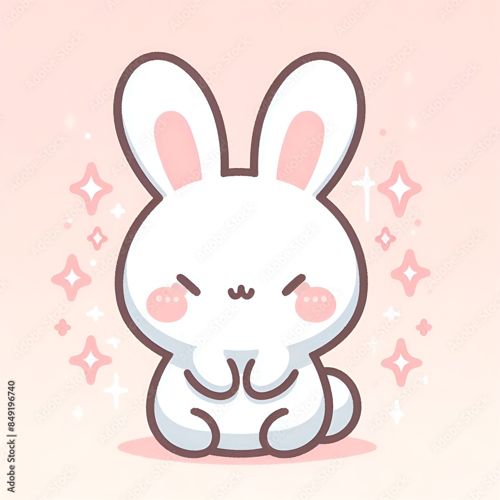 a smiling white rabbit cartoon character a smiling white rabbit cartoon character