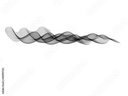abstract waves on transparent background 