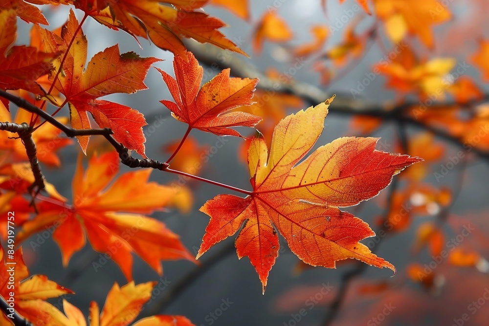 Season of beautiful autumn leaves. generative ai. Season of beautiful autumn leaves. generative ai.