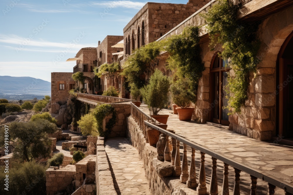 Historical Monastery in Crete, Greece, a symbol of resistance., generative IA