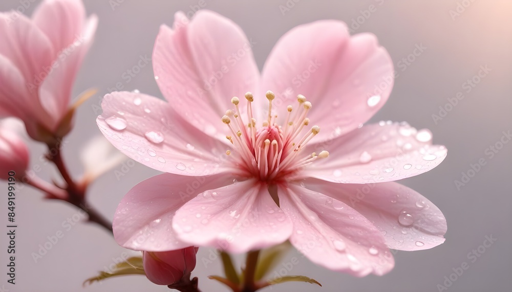 Isolated pink daisy with copy space on a clean pink backdrop background banner poster header design Isolated pink daisy with copy space on a clean pink backdrop background banner poster header design