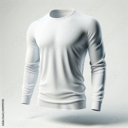 A high-quality mockup of a floating, long-sleeved men's shirt in various colors, ideal for ecommerce, fashion design, and marketing use photo