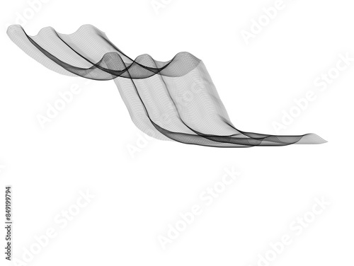 abstract waves on transparent background 