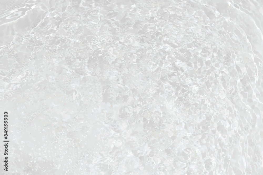Obraz premium White water with ripples on the surface. Defocus blurred transparent white colored clear calm water surface texture with splashes and bubbles. Water waves with shining pattern texture background.