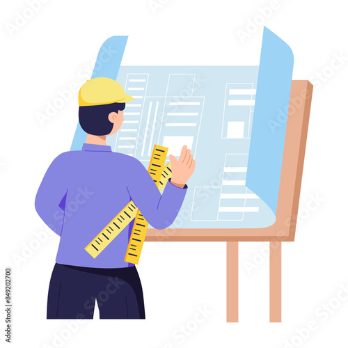 Get this flat illustration of architect 