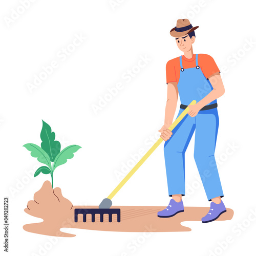Grab this flat illustration of farmer 