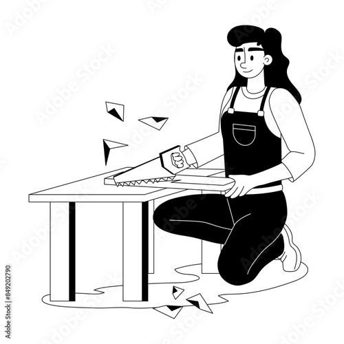 Download glyph illustration of carpenter 