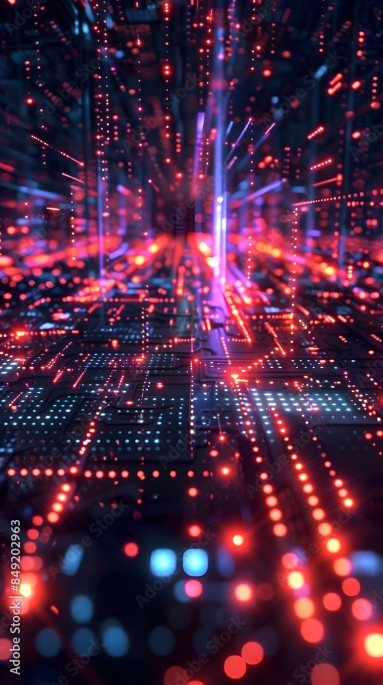 Pulsating Futuristic Energy Grid of Luminescent Circuits and Chromatic Force Fields Pulsating Futuristic Energy Grid of Luminescent Circuits and Chromatic Force Fields