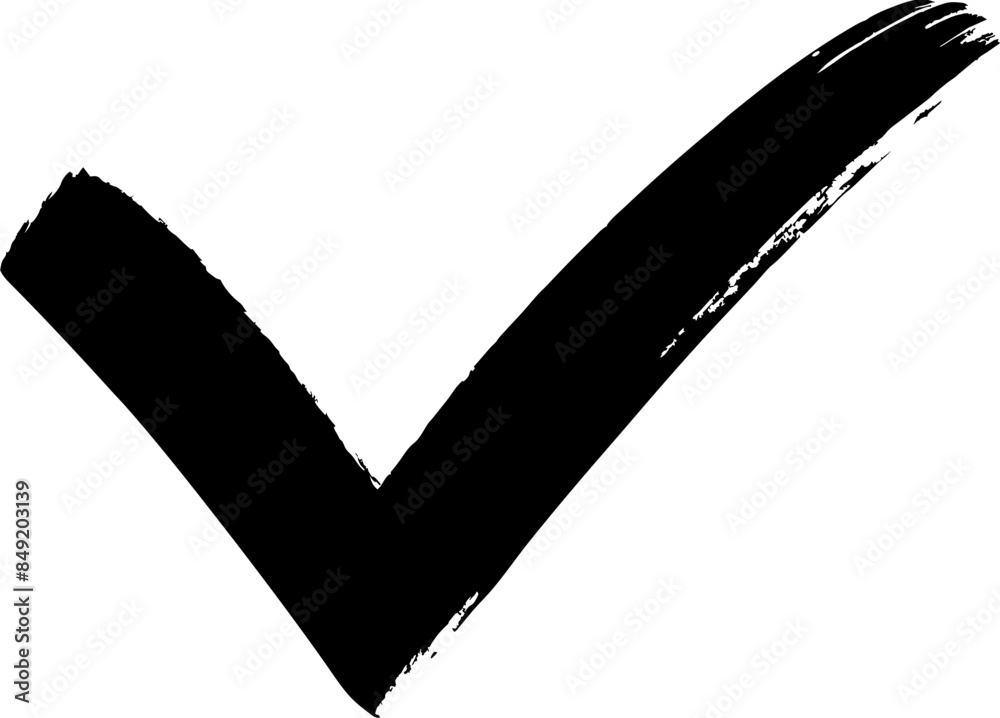 Grunge brush stroke check mark