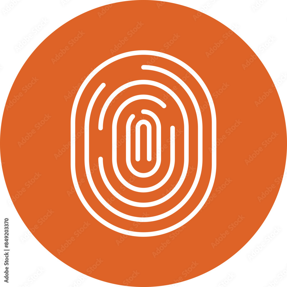 Fingerprint line circle icon Fingerprint line circle icon