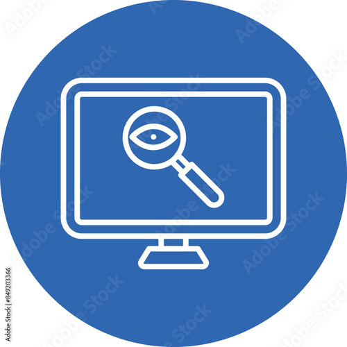 Spyware line circle icon