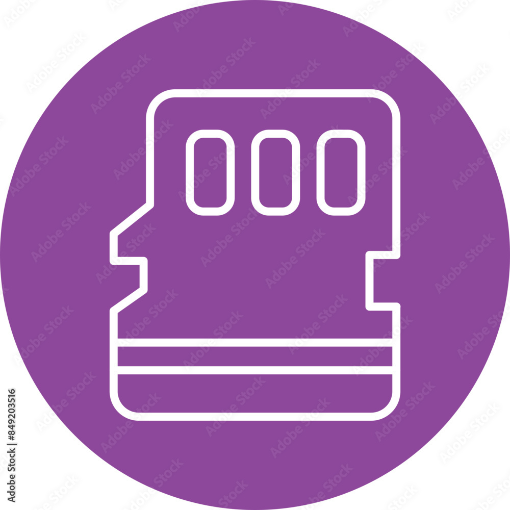 Sd card line circle icon Sd card line circle icon