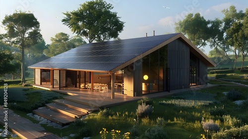 Seamlessly Integrated Solar Roof Tiles Elevate Modern Home Design for Sustainable Living photo