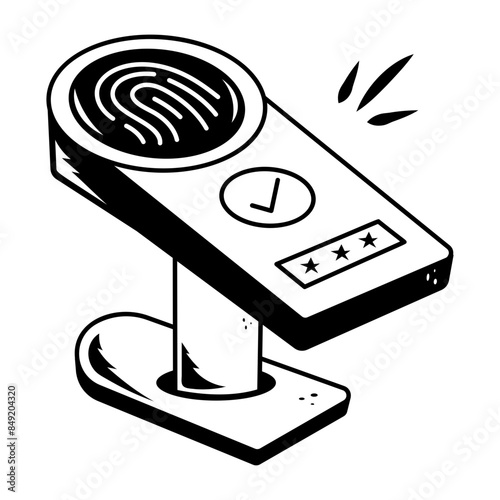 Ready to use line icon of finger scanner 