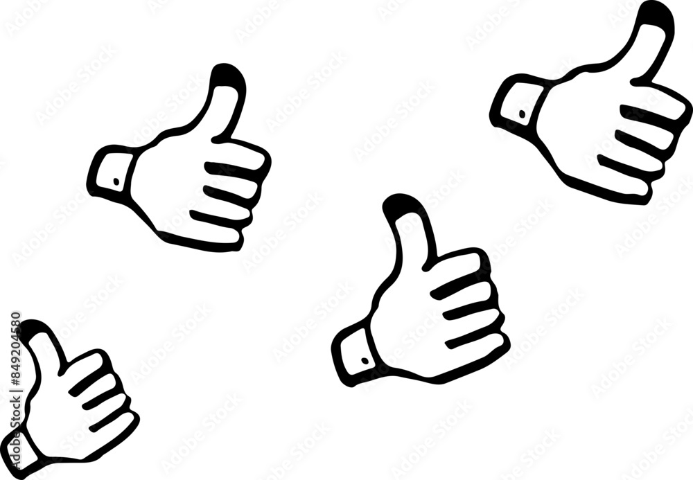 Thumbs up decor pattern vector silhouette. repeating. Thumbs up decor pattern vector silhouette. repeating.