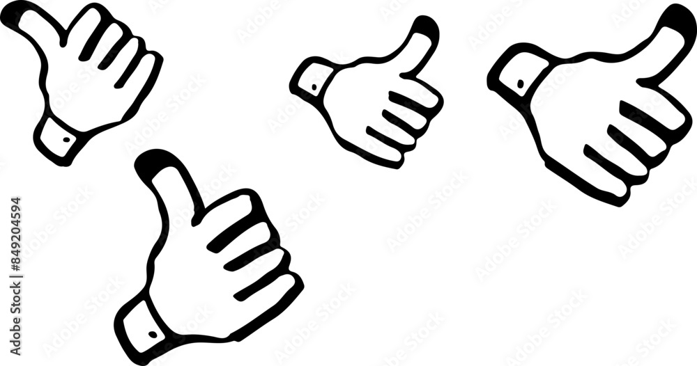 Thumbs up decor pattern vector silhouette. repeating. Thumbs up decor pattern vector silhouette. repeating.
