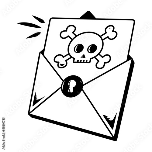 A well-designed doodle icon of spam mail 
