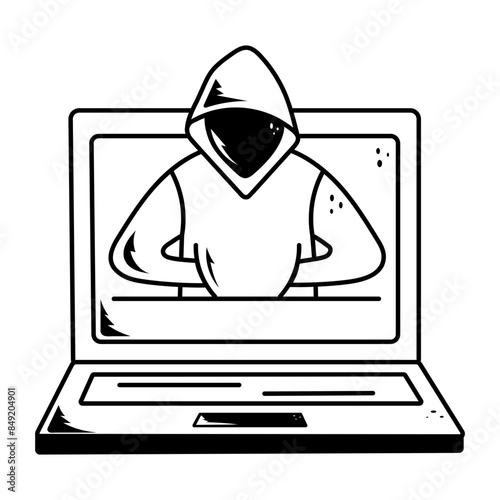 Get this hand drawn icon of a hacker 