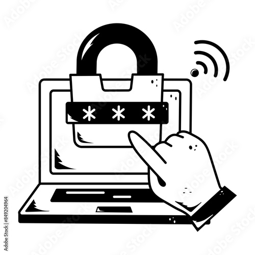 A hand drawn icon depicting password security 