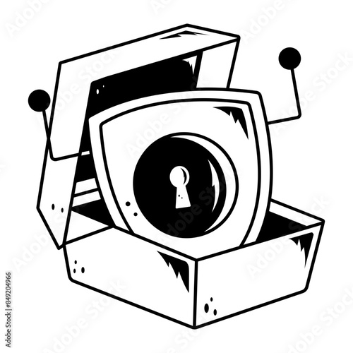 Latest doodle icon depicting digital security 