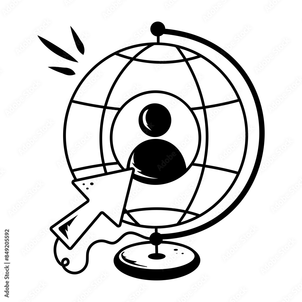 Trendy hand drawn icon of a web profile 