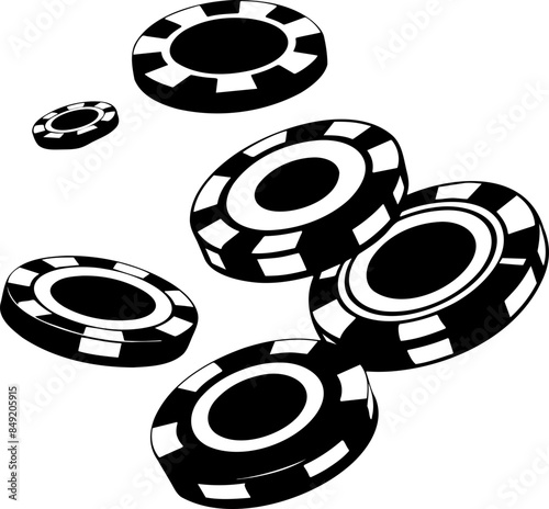Flying casino chips, poker chips, Casino and gambling icon