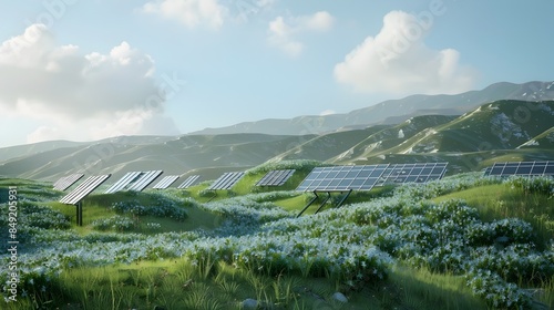 Futuristic Solar Farm Harnessing the Sun s Radiance in Verdant Countryside