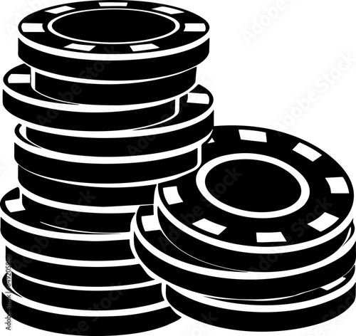 Casino chips stack, Casino and gambling icon
