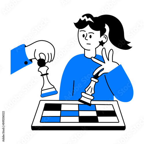 A character based doodle mini illustration of strategic planning 