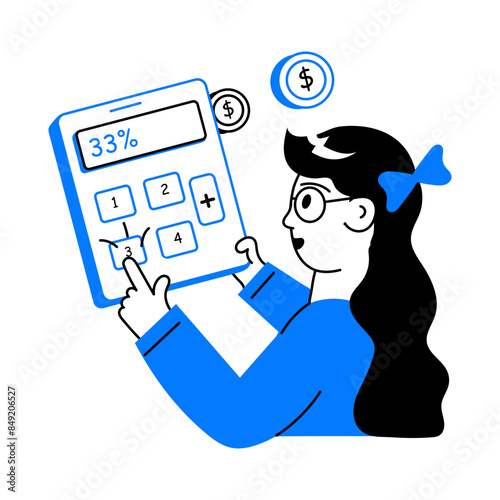 A handy doodle mini illustration of profit calculation 