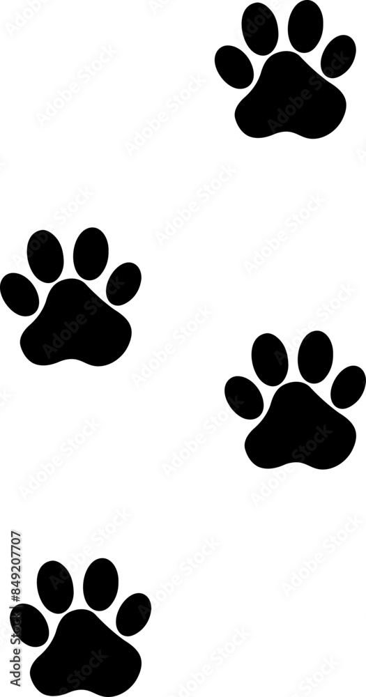 Cat paw print silhouette Cat paw print silhouette