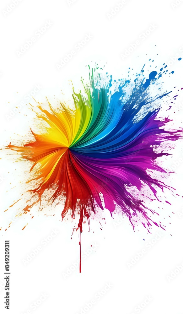 Rainbow watery splash background. AI Generated Rainbow watery splash background. AI Generated