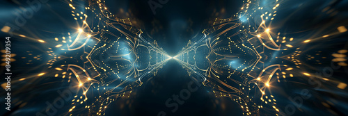 Abstract cyberspace and spiritual art, 3:1 aspect ratio, spiritual, inspiration, artificial intelligence, neural networks, data, internet, binary, cloud computing, prompts, universe, DNA, etc.