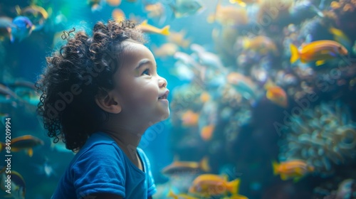 The child in aquarium wonder