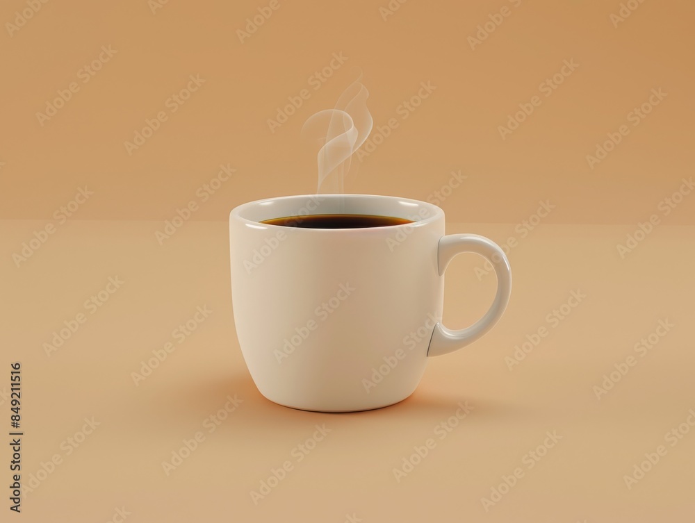 Obraz premium Mockup of a coffee cup full of hot coffee