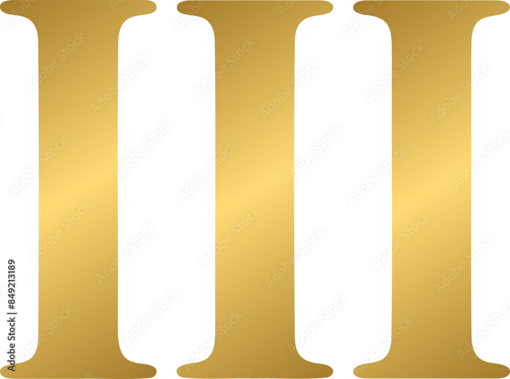 Golden roman number 3 Golden roman number 3