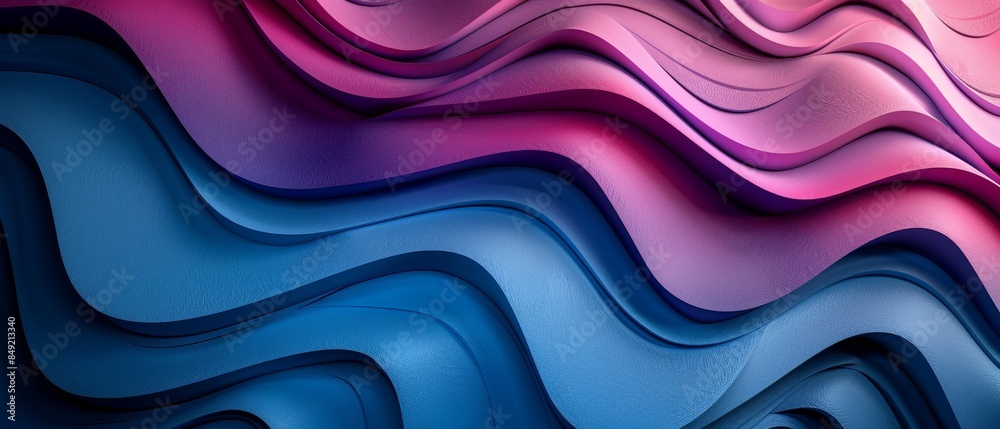A blue and pink wave with a purple stripe A blue and pink wave with a purple stripe