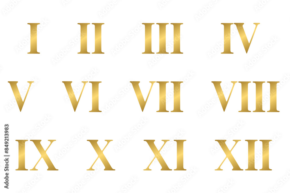 © NyeinHtet - Golden roman numbers © NyeinHtet - Golden roman numbers