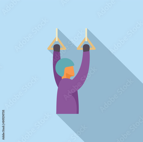 Young man is standing on public transport, holding a handrail