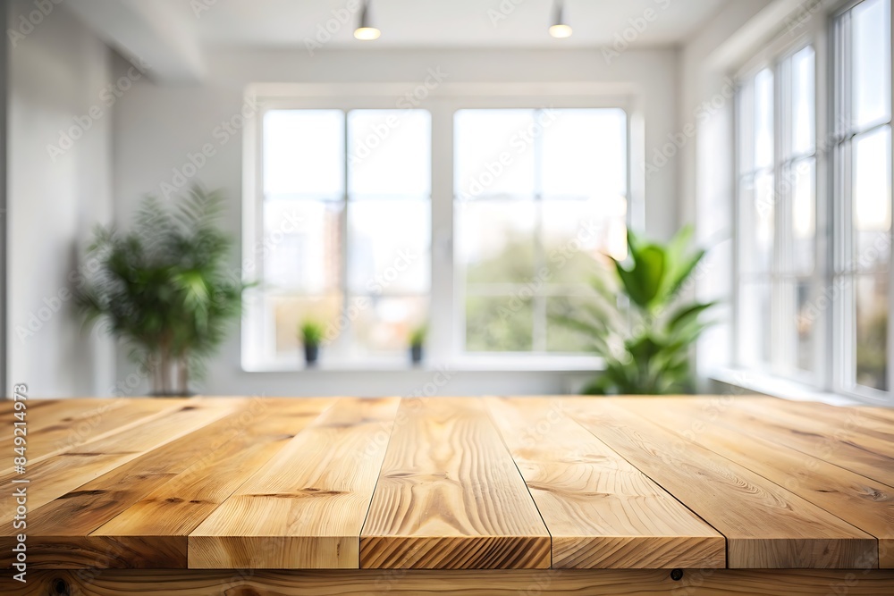 Empty wood tabletop or counter with display product. Blur image green,light background. Display product background concept Empty wood tabletop or counter with display product. Blur image green,light background. Display product background concept