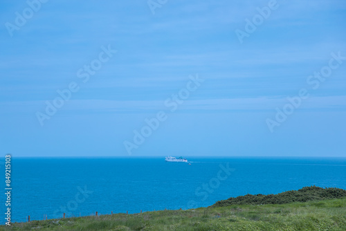 Dublin, Ireland - seaside under blue sky and white clouds