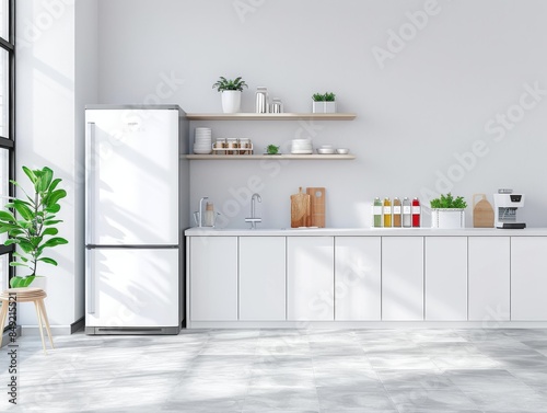 Stock photograph of a minimal and modern kitchen