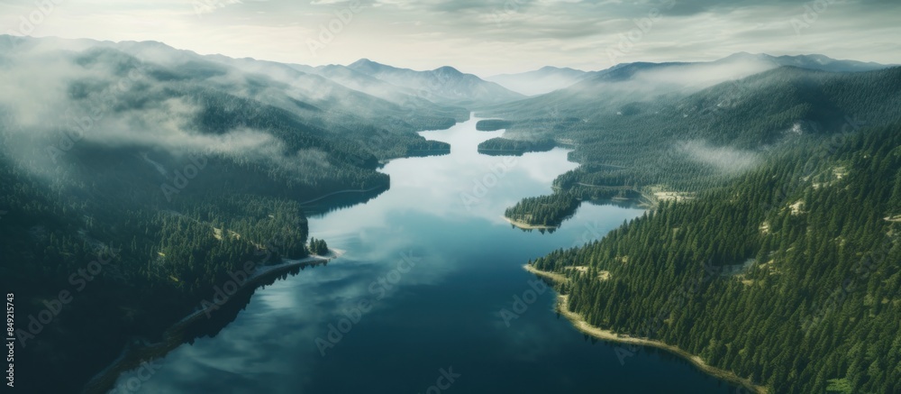Serene Mountain Lake Landscape Serene Mountain Lake Landscape