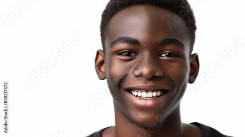 portrait of a male african person smiling 4k face expression