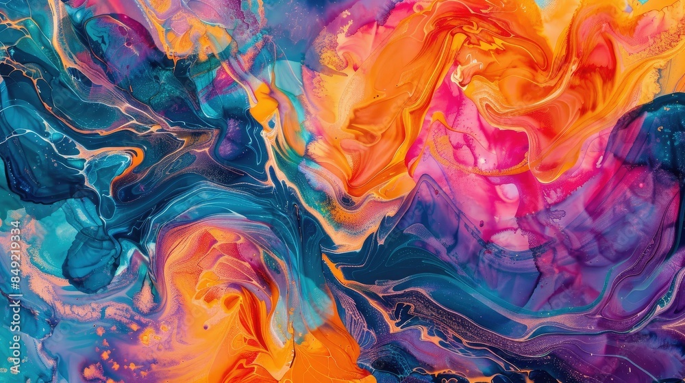 Vibrant swirls of neon watercolor psychedelic Vibrant swirls of neon watercolor psychedelic