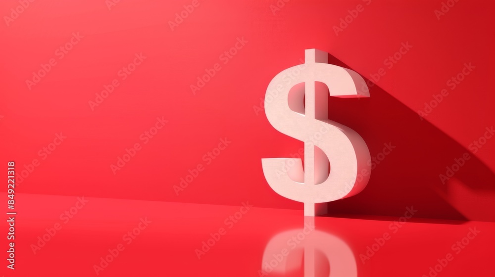 Fototapeta premium dollar sign on red background