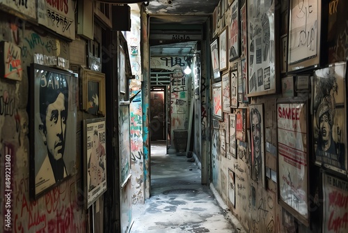 A hidden alleyway filled with forgotten art and messages from another time