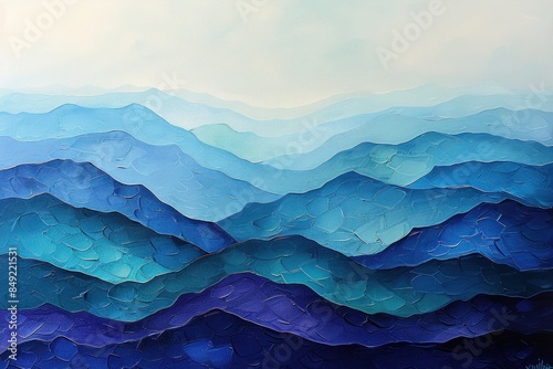 Abstract acrylic painting of the Blue Ridge Mountains