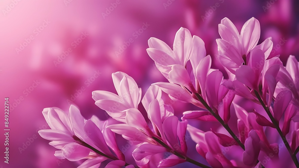 Blooming lilac flowers on pink background Blooming lilac flowers on pink background